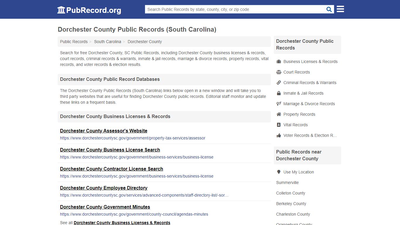 Dorchester County Public Records (South Carolina)